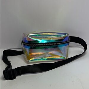 Holographic Fanny Pack with Black Strap